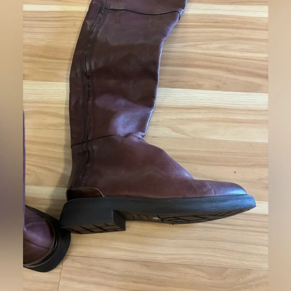 Franco Sarto Womens Battina Leather Wide Calf Knee-High Boots Size 6 New